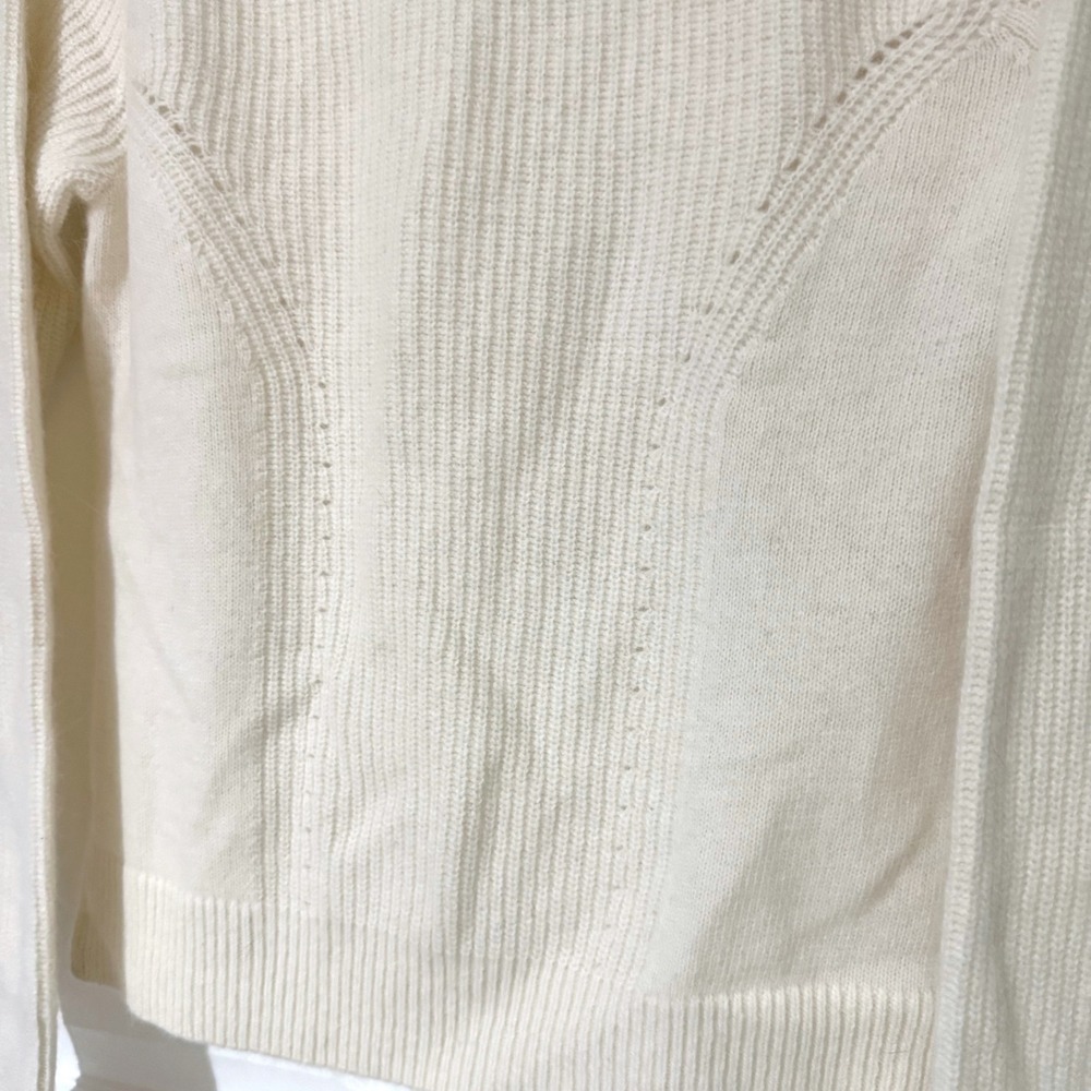 Club Monaco Rumi Sweater Cream Wool Angora Blend Ruffle Hem Small NWT - Picture 2 of 6